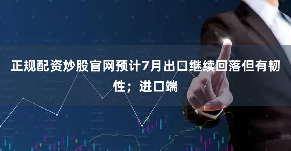 正规配资炒股官网预计7月出口继续回落但有韧性；进口端