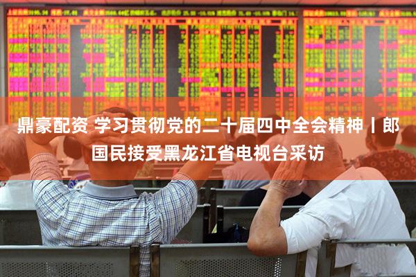 鼎豪配资 学习贯彻党的二十届四中全会精神丨郎国民接受黑龙江省电视台采访